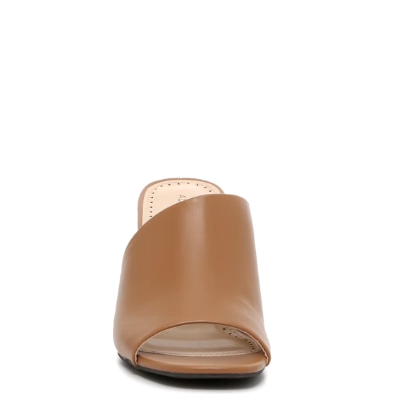 Adrienne Vittadini Faux Leather Block Heel Open Toed Mule Sandal - Picture 2 of 7